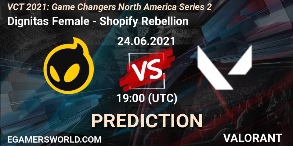 Prognose für das Spiel Dignitas Female VS Shopify Rebellion. 24.06.2021 at 19:00. VALORANT - VCT 2021: Game Changers North America Series 2