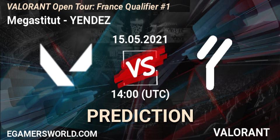 Prognose für das Spiel Megastitut VS YENDEZ. 15.05.2021 at 14:00. VALORANT - VALORANT Open Tour: France Qualifier #1