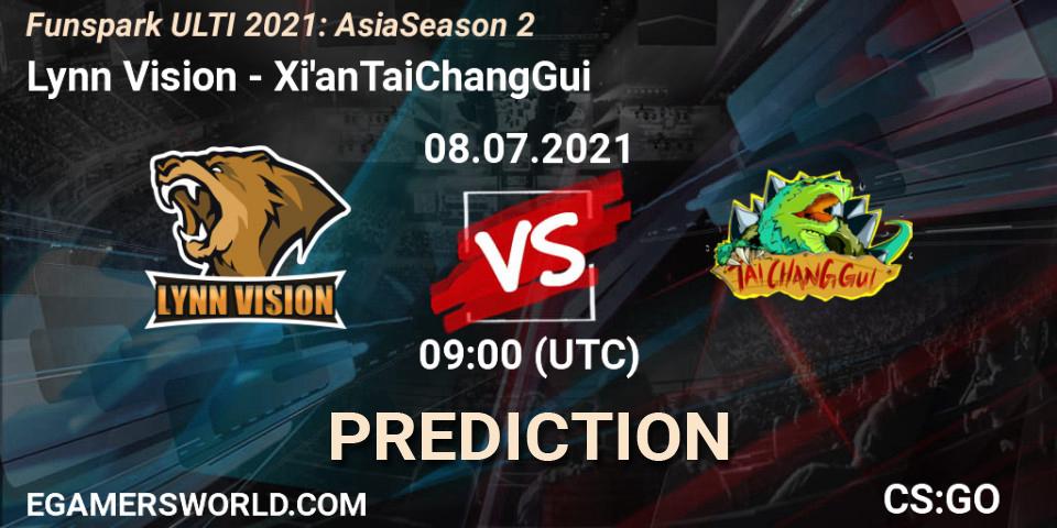 Prognose für das Spiel Lynn Vision VS Xi'anTaiChangGui. 08.07.2021 at 09:00. Counter-Strike (CS2) - Funspark ULTI 2021: Asia Season 2