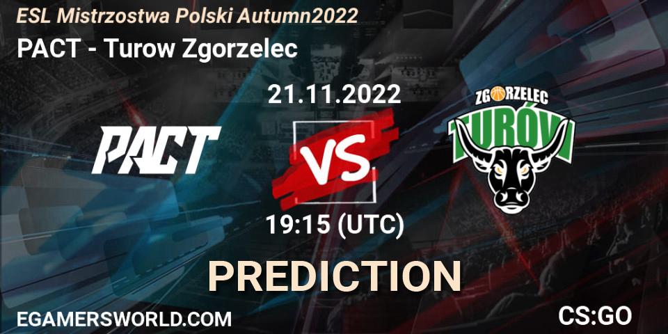Prognose für das Spiel PACT VS Turow Zgorzelec. 21.11.22. CS2 (CS:GO) - ESL Mistrzostwa Polski Autumn 2022