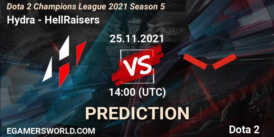 Prognose für das Spiel Hydra VS HellRaisers. 25.11.21. Dota 2 - Dota 2 Champions League 2021 Season 5
