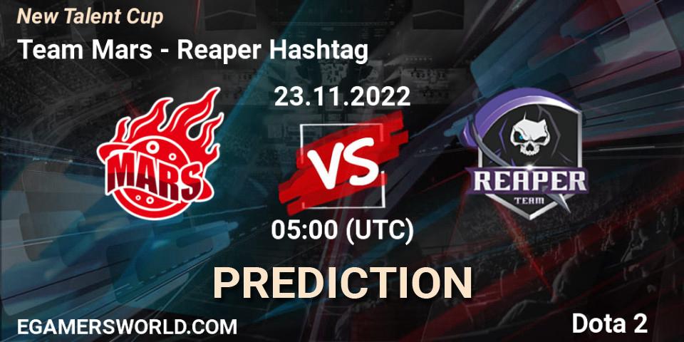 Prognose für das Spiel Team Mars VS Reaper Hashtag. 23.11.2022 at 05:17. Dota 2 - New Talent Cup