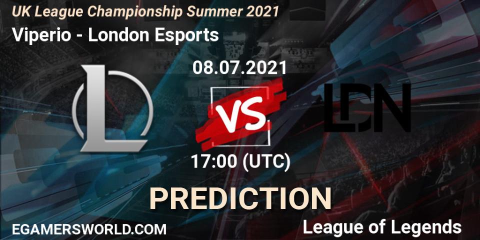Prognose für das Spiel Viperio VS London Esports. 08.07.2021 at 17:00. LoL - UK League Championship Summer 2021