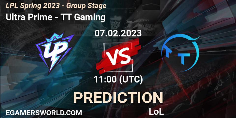 Prognose für das Spiel Ultra Prime VS TT Gaming. 07.02.23. LoL - LPL Spring 2023 - Group Stage