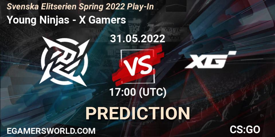Prognose für das Spiel Young Ninjas VS X Gamers. 31.05.2022 at 17:00. Counter-Strike (CS2) - Svenska Elitserien Spring 2022 Play-In