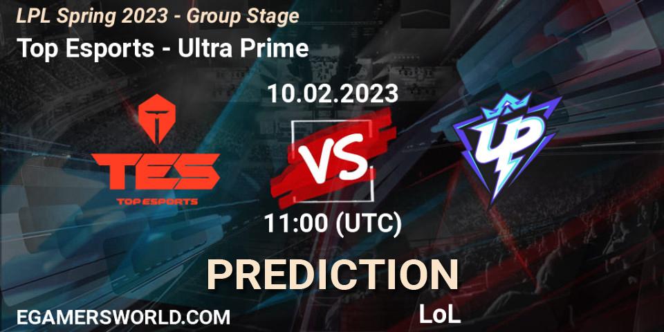 Prognose für das Spiel Top Esports VS Ultra Prime. 10.02.23. LoL - LPL Spring 2023 - Group Stage