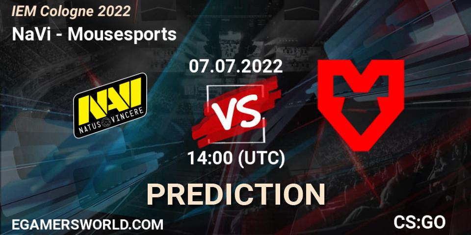 Prognose für das Spiel NaVi VS Mousesports. 07.07.22. CS2 (CS:GO) - IEM Cologne 2022