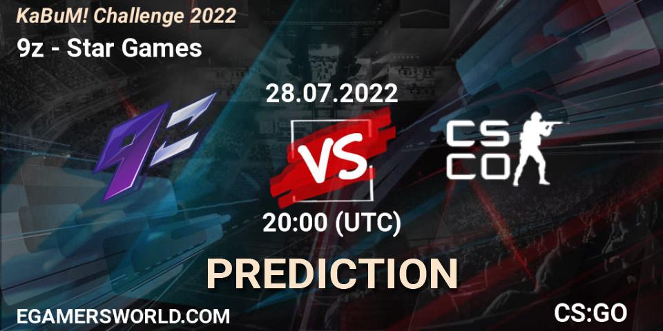 Prognose für das Spiel 9z VS Star Games. 28.07.2022 at 20:00. Counter-Strike (CS2) - KaBuM! Challenge 2022