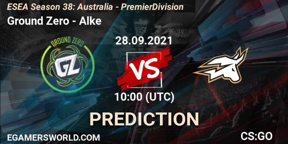 Prognose für das Spiel Ground Zero VS Alke. 28.09.21. CS2 (CS:GO) - ESEA Season 38: Australia - Premier Division