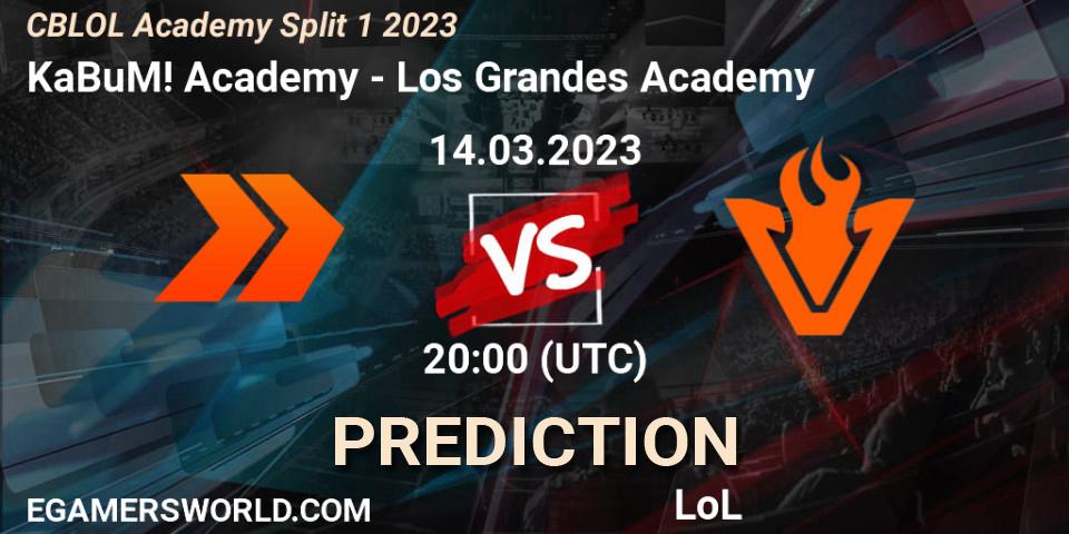 Prognose für das Spiel KaBuM! Academy VS Los Grandes Academy. 14.03.23. LoL - CBLOL Academy Split 1 2023