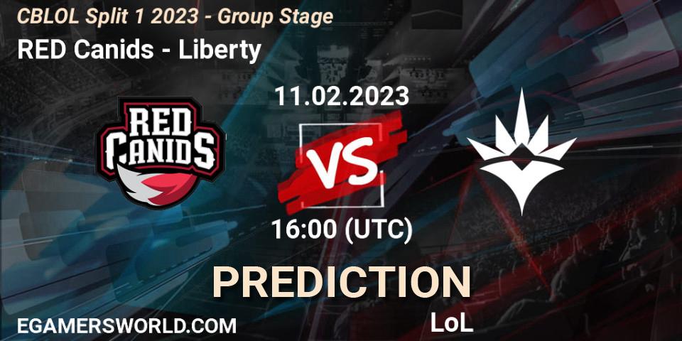 Prognose für das Spiel RED Canids VS Liberty. 11.02.2023 at 16:00. LoL - CBLOL Split 1 2023 - Group Stage
