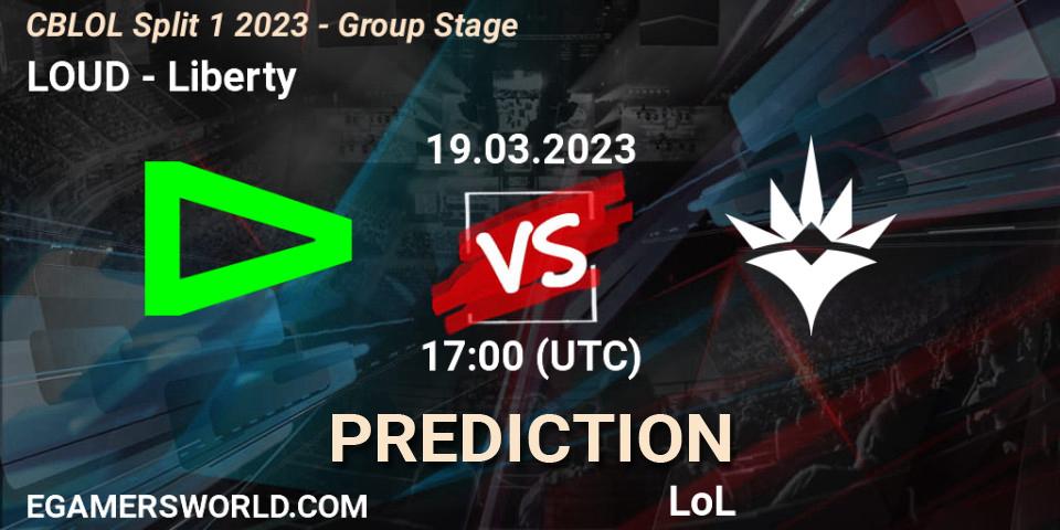 Prognose für das Spiel LOUD VS Liberty. 19.03.2023 at 17:00. LoL - CBLOL Split 1 2023 - Group Stage