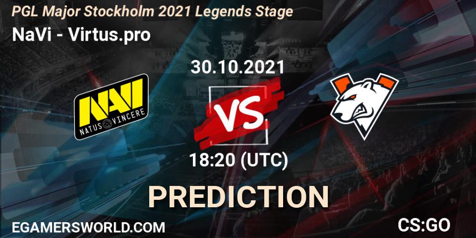 Prognose für das Spiel NaVi VS Virtus.pro. 30.10.21. CS2 (CS:GO) - PGL Major Stockholm 2021 Legends Stage