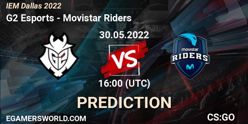 Prognose für das Spiel G2 Esports VS Movistar Riders. 30.05.2022 at 16:00. Counter-Strike (CS2) - IEM Dallas 2022