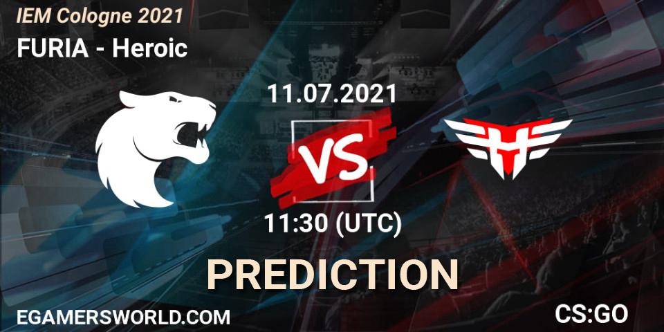 Prognose für das Spiel FURIA VS Heroic. 11.07.2021 at 11:30. Counter-Strike (CS2) - IEM Cologne 2021