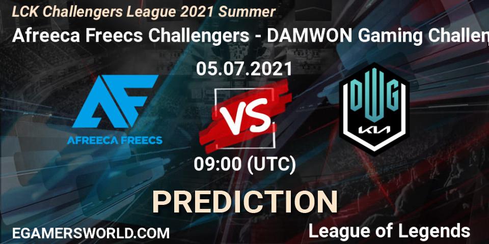 Prognose für das Spiel Afreeca Freecs Challengers VS DAMWON Gaming Challengers. 05.07.2021 at 09:00. LoL - LCK Challengers League 2021 Summer