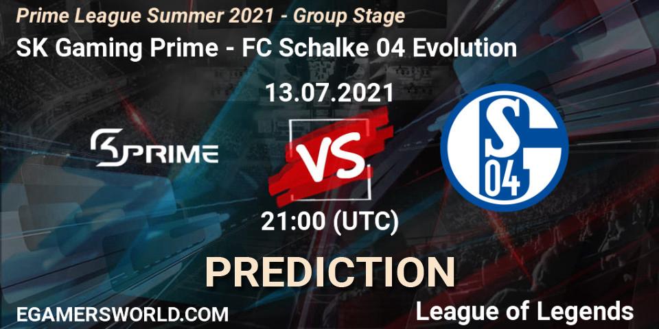 Prognose für das Spiel SK Gaming Prime VS FC Schalke 04 Evolution. 13.07.21. LoL - Prime League Summer 2021 - Group Stage