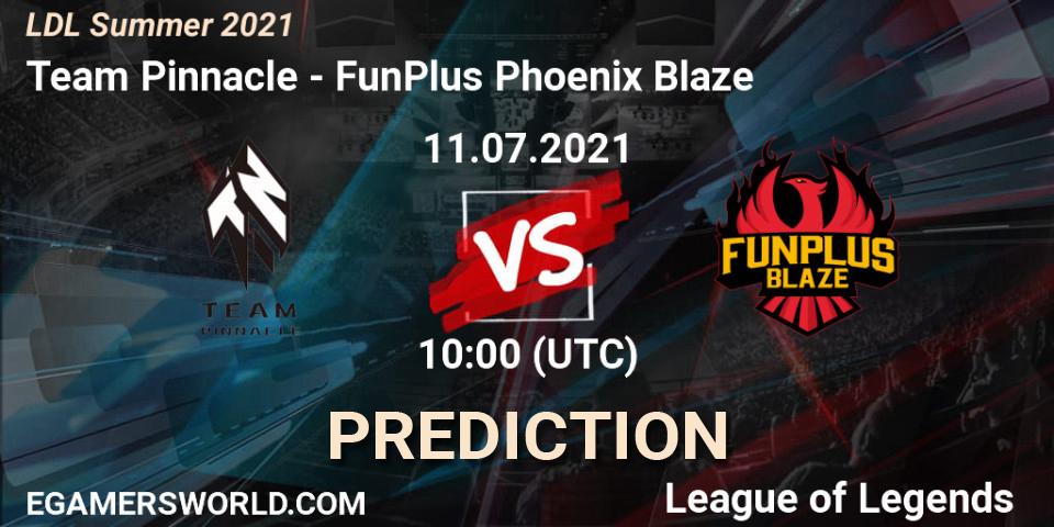 Prognose für das Spiel Team Pinnacle VS FunPlus Phoenix Blaze. 11.07.2021 at 10:00. LoL - LDL Summer 2021