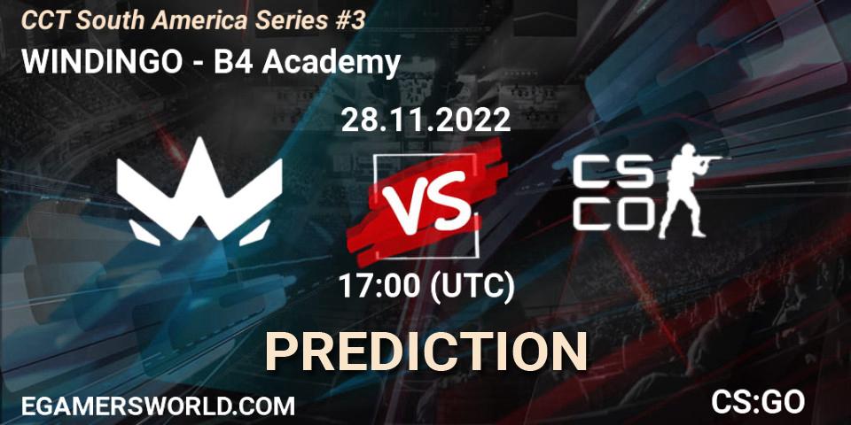 Prognose für das Spiel WINDINGO VS B4 Academy. 28.11.22. CS2 (CS:GO) - CCT South America Series #3