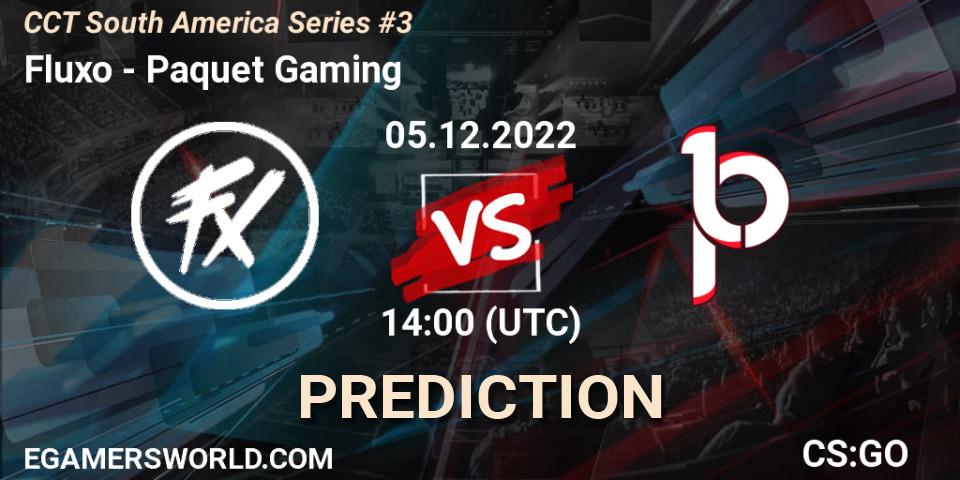 Prognose für das Spiel Fluxo VS Paquetá Gaming. 05.12.2022 at 14:00. Counter-Strike (CS2) - CCT South America Series #3