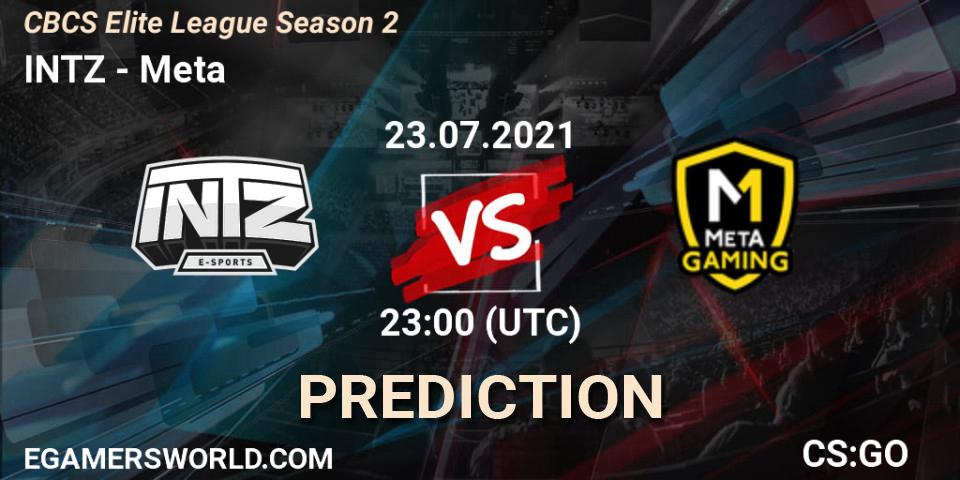 Prognose für das Spiel INTZ VS Meta Gaming Brasil. 23.07.2021 at 23:00. Counter-Strike (CS2) - CBCS Elite League Season 2