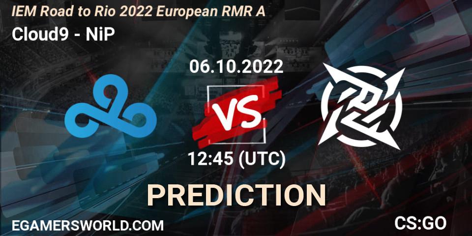Prognose für das Spiel Cloud9 VS NiP. 06.10.22. CS2 (CS:GO) - IEM Road to Rio 2022 European RMR A