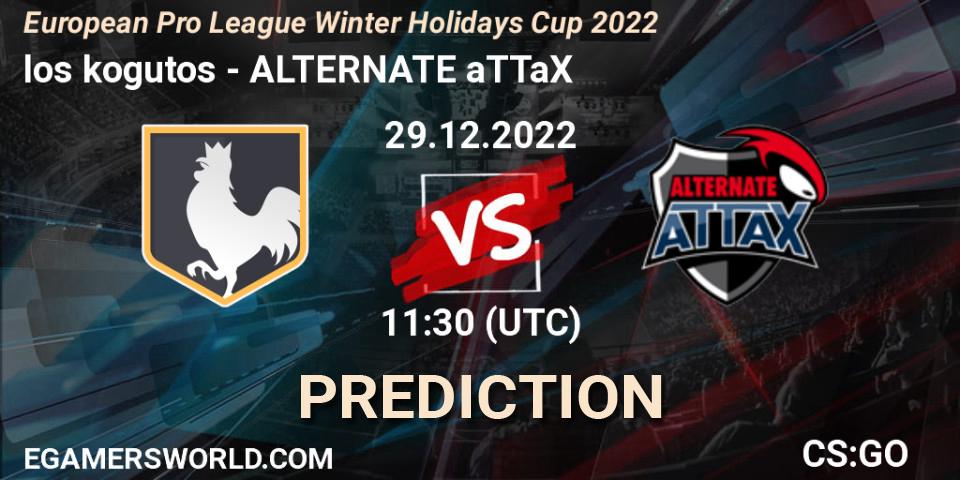 Prognose für das Spiel los kogutos VS ALTERNATE aTTaX. 29.12.2022 at 11:30. Counter-Strike (CS2) - European Pro League Winter Holidays Cup 2022