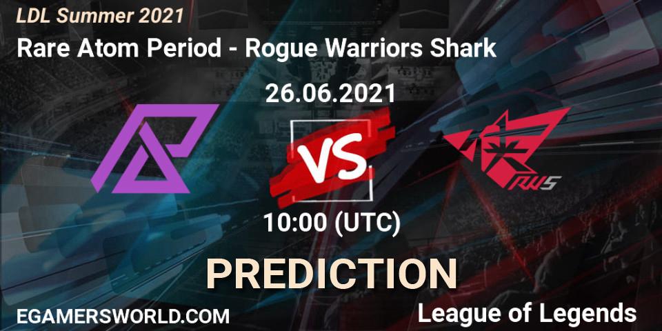 Prognose für das Spiel Rare Atom Period VS Rogue Warriors Shark. 26.06.2021 at 10:00. LoL - LDL Summer 2021