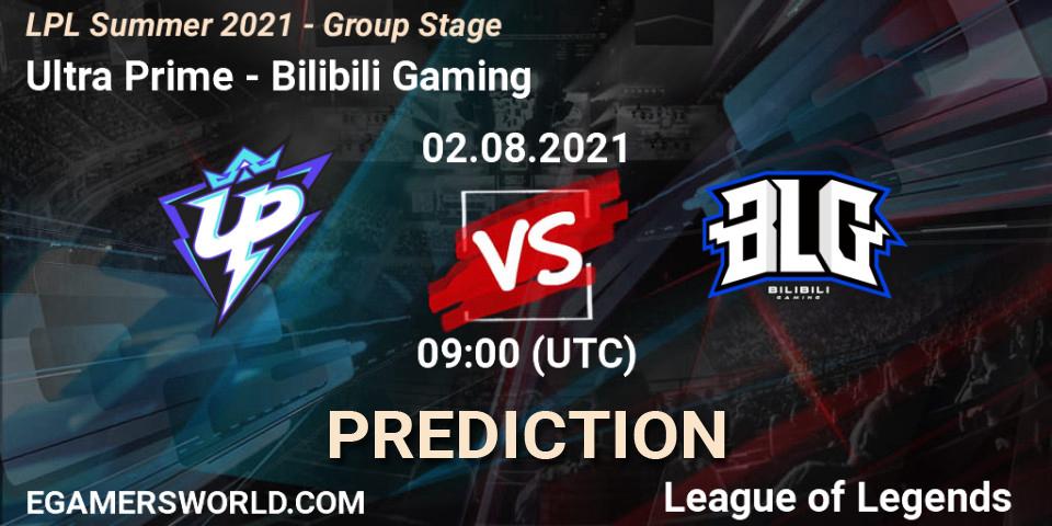 Prognose für das Spiel Ultra Prime VS Bilibili Gaming. 02.08.2021 at 09:00. LoL - LPL Summer 2021 - Group Stage