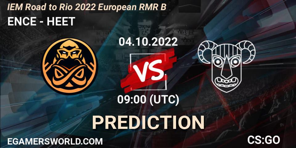 Prognose für das Spiel ENCE VS HEET. 04.10.2022 at 16:45. Counter-Strike (CS2) - IEM Road to Rio 2022 European RMR B