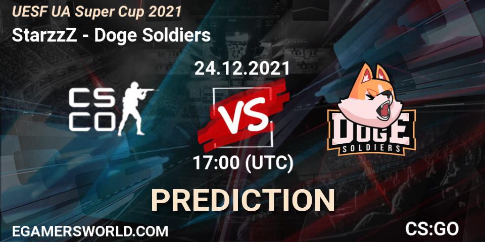 Prognose für das Spiel StarzzZ VS Doge Soldiers. 24.12.2021 at 18:00. Counter-Strike (CS2) - UESF Ukrainian Super Cup 2021
