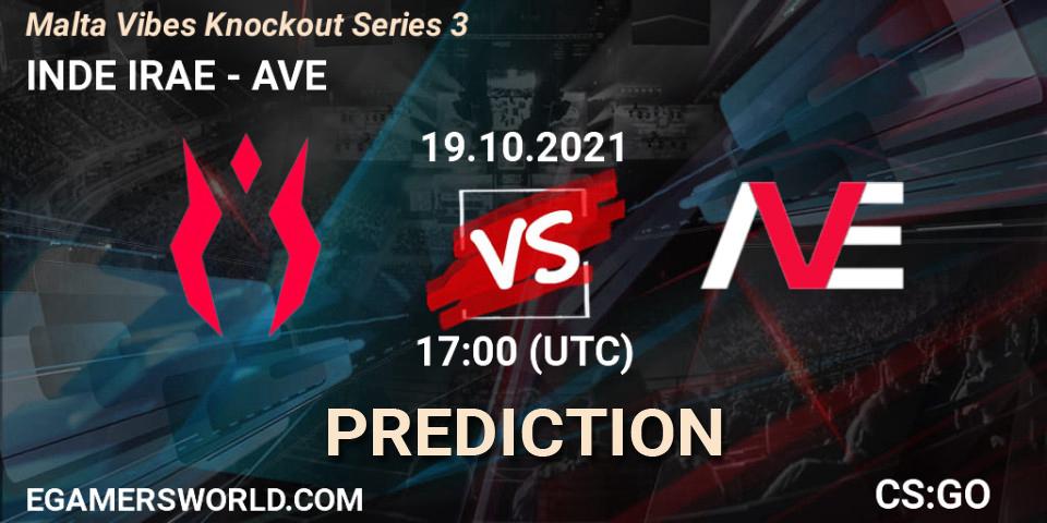 Prognose für das Spiel INDE IRAE VS AVE. 19.10.2021 at 17:00. Counter-Strike (CS2) - Malta Vibes Knockout Series 3