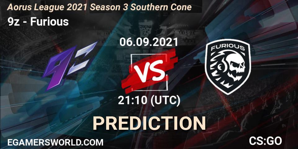 Prognose für das Spiel 9z VS Furious. 06.09.21. CS2 (CS:GO) - Aorus League 2021 Season 3 Southern Cone