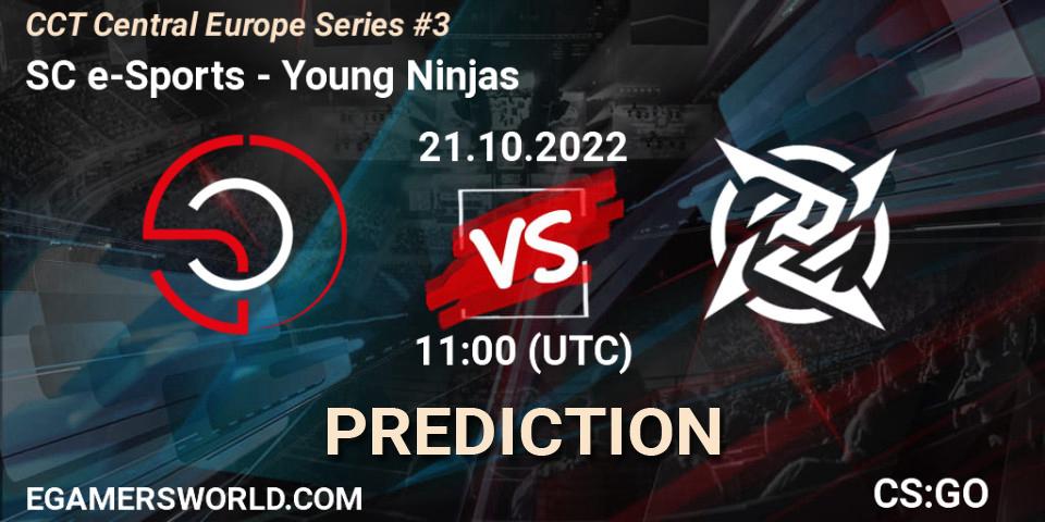 Prognose für das Spiel SC e-Sports VS Young Ninjas. 21.10.2022 at 11:55. Counter-Strike (CS2) - CCT Central Europe Series #3