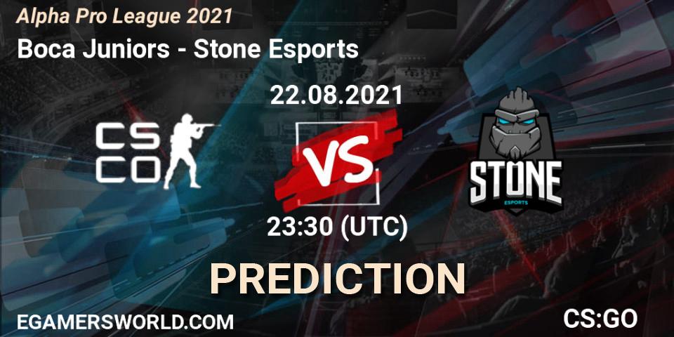 Prognose für das Spiel Boca Juniors VS Stone Esports. 24.08.2021 at 19:00. Counter-Strike (CS2) - Alpha Pro League 2021