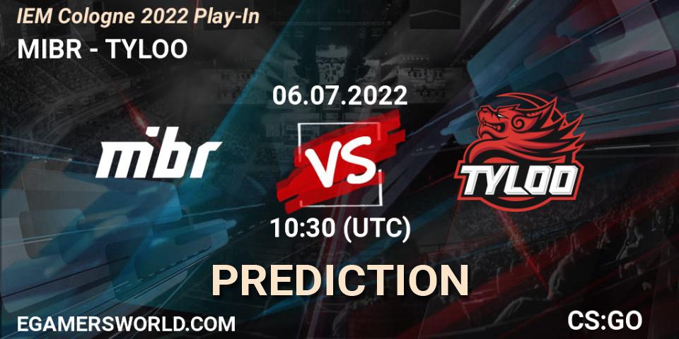 Prognose für das Spiel MIBR VS TYLOO. 06.07.22. CS2 (CS:GO) - IEM Cologne 2022 Play-In