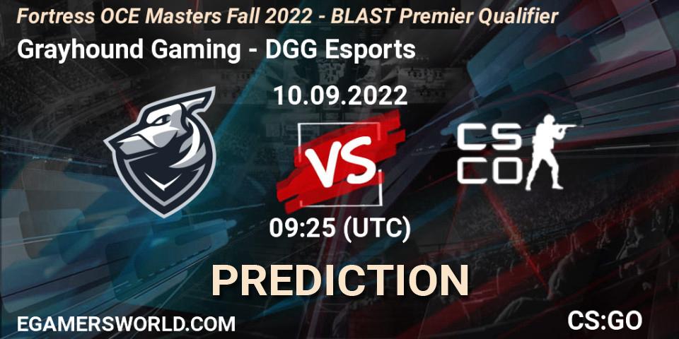 Prognose für das Spiel Grayhound Gaming VS DGG Esports. 10.09.22. CS2 (CS:GO) - Fortress OCE Masters Fall 2022 - BLAST Premier Qualifier