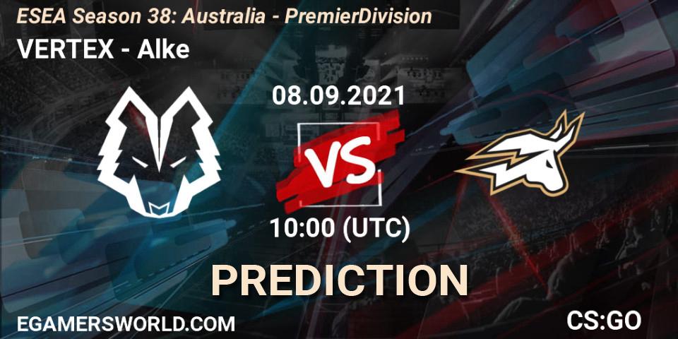 Prognose für das Spiel VERTEX VS Alke. 08.09.2021 at 10:00. Counter-Strike (CS2) - ESEA Season 38: Australia - Premier Division