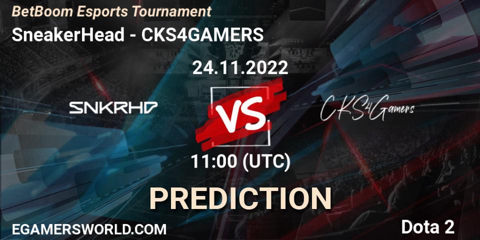 Prognose für das Spiel SneakerHead VS CKS4GAMERS. 24.11.2022 at 11:39. Dota 2 - BetBoom Esports Tournament