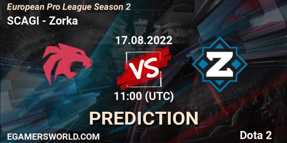 Prognose für das Spiel SCAGI VS Zorka. 17.08.2022 at 11:11. Dota 2 - European Pro League Season 2
