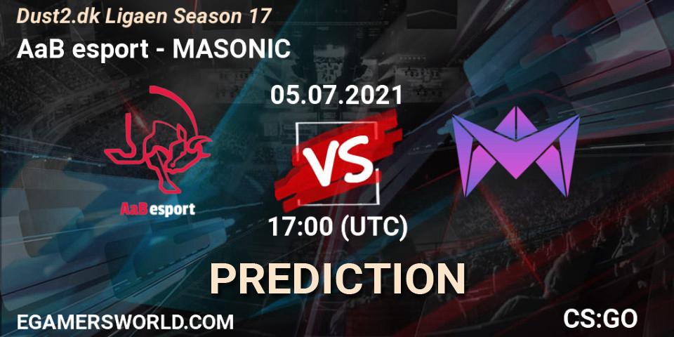 Prognose für das Spiel AaB esport VS MASONIC. 05.07.2021 at 17:00. Counter-Strike (CS2) - Dust2.dk Ligaen Season 17
