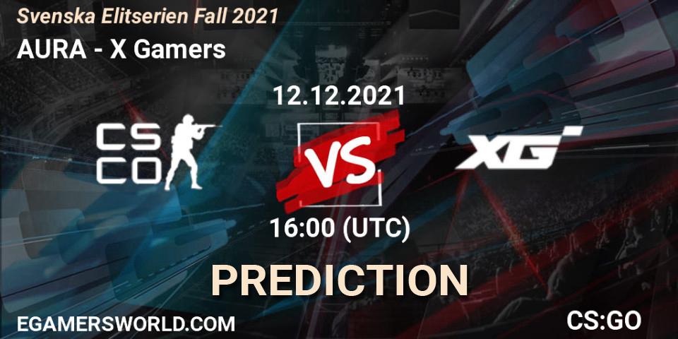 Prognose für das Spiel AURA VS X Gamers. 12.12.21. CS2 (CS:GO) - Svenska Elitserien Fall 2021