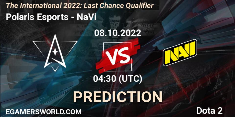Prognose für das Spiel Polaris Esports VS NaVi. 08.10.22. Dota 2 - The International 2022: Last Chance Qualifier