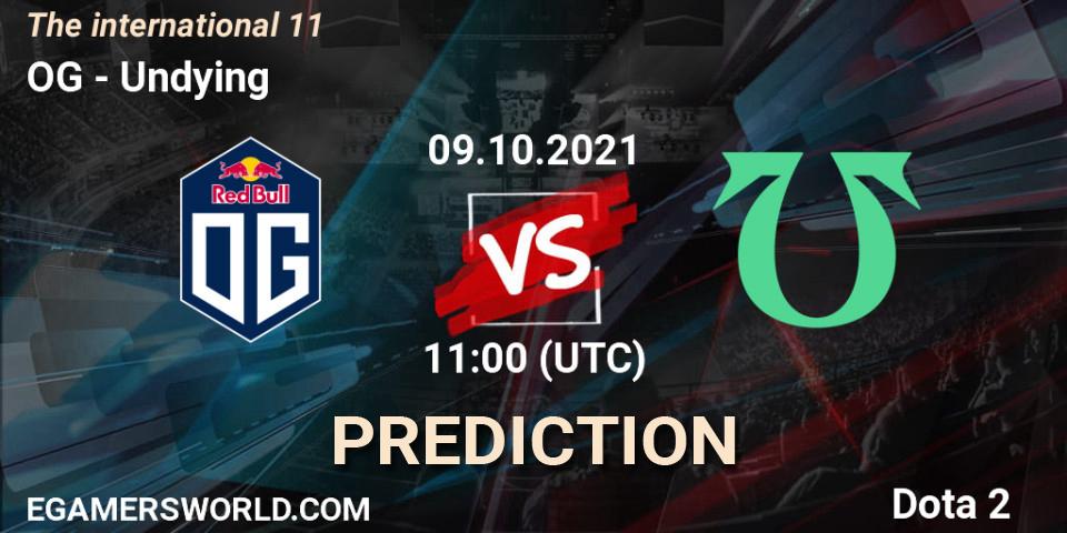 Prognose für das Spiel OG VS Undying. 09.10.2021 at 11:01. Dota 2 - The Internationa 2021