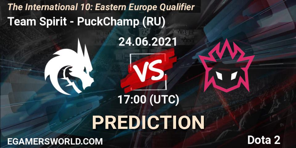 Prognose für das Spiel Team Spirit VS PuckChamp (RU). 24.06.2021 at 18:05. Dota 2 - The International 10: Eastern Europe Qualifier