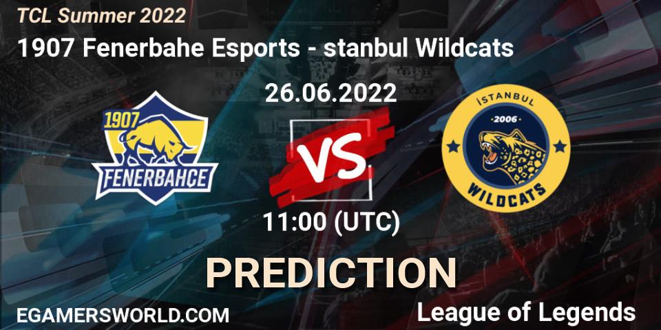 Prognose für das Spiel 1907 Fenerbahçe Esports VS İstanbul Wildcats. 26.06.22. LoL - TCL Summer 2022