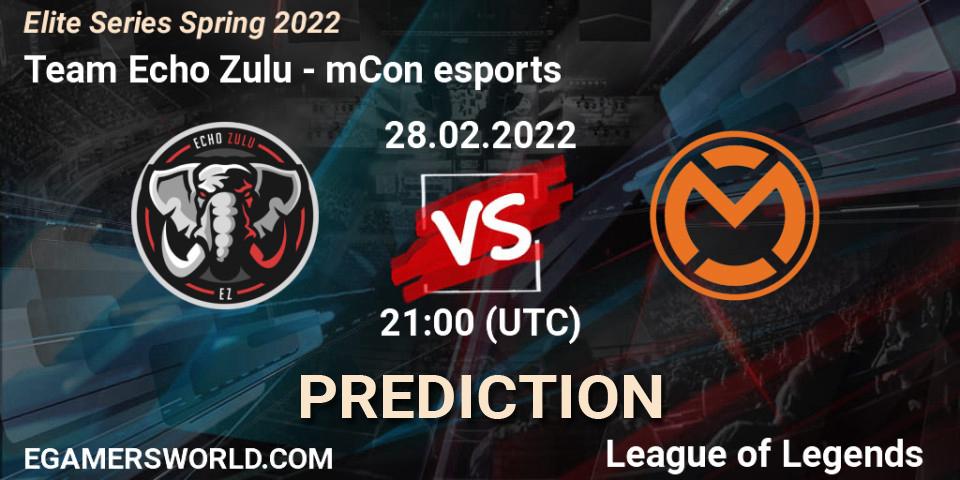 Prognose für das Spiel Team Echo Zulu VS mCon esports. 28.02.22. LoL - Elite Series Spring 2022