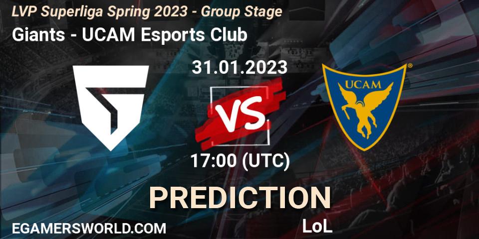 Prognose für das Spiel Giants VS UCAM Esports Club. 31.01.23. LoL - LVP Superliga Spring 2023 - Group Stage