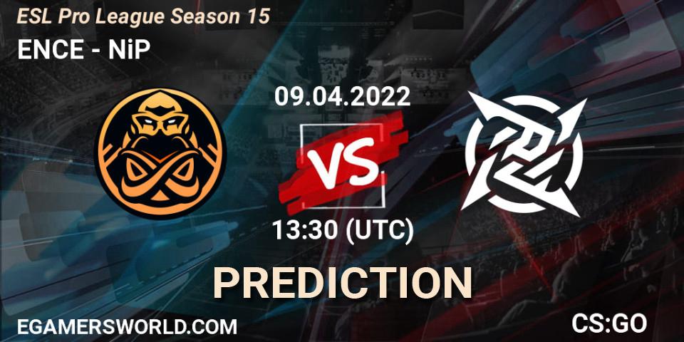 Prognose für das Spiel ENCE VS NiP. 09.04.22. CS2 (CS:GO) - ESL Pro League Season 15