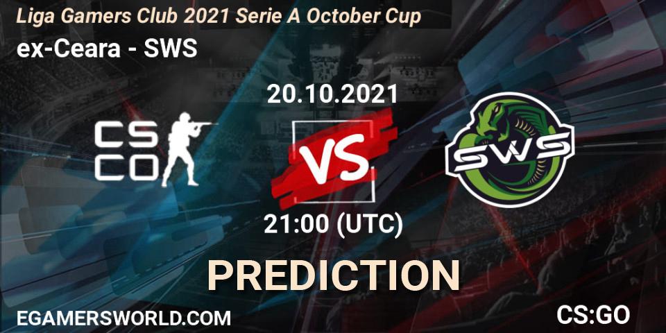 Prognose für das Spiel ex-Ceara VS SWS. 20.10.2021 at 21:00. Counter-Strike (CS2) - Liga Gamers Club 2021 Serie A October Cup